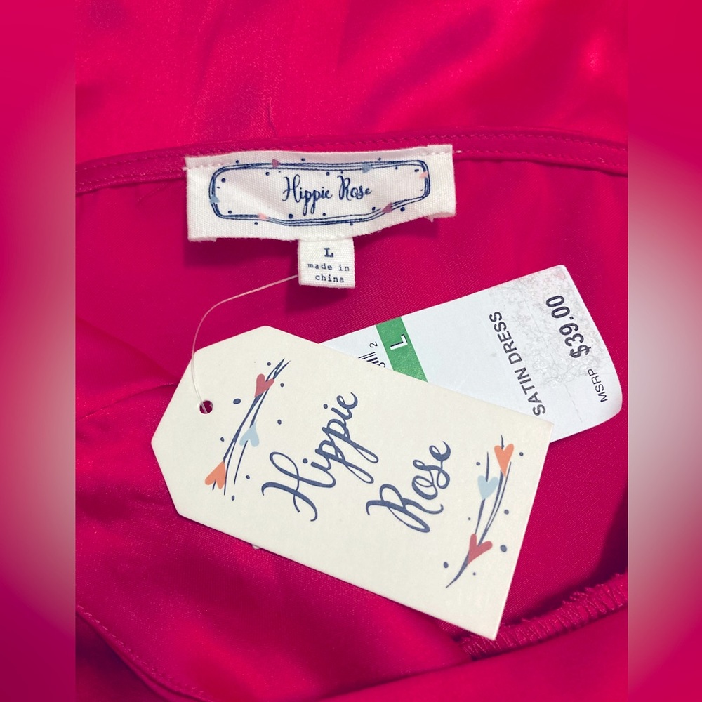 Hippie Rose Satin dress size L - Picture 4 of 5